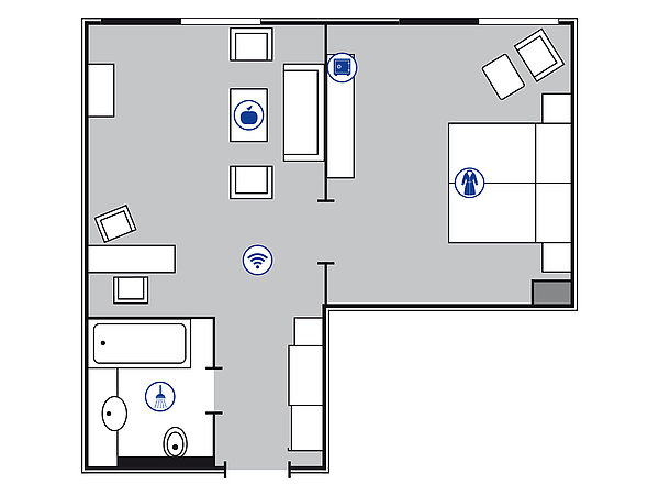 Room floor plan Junior suite | Maritim proArte Hotel Berlin