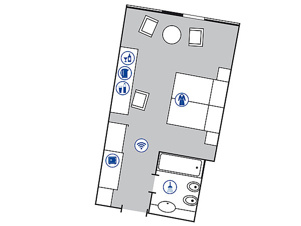 Plano de la habitación Superior | Maritim Airport Hotel Hannover