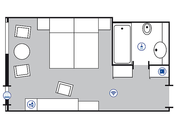 Plano de la habitación Comfort | Maritim Seehotel Timmendorfer Strand