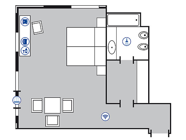 Plan de la chambre Comfort | Maritim Hotel Bellevue Kiel