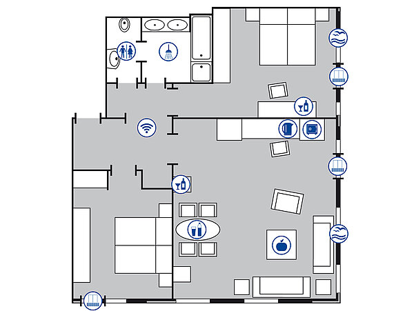 Plan de la salle Suite Presidential | Maritim Hotel Bellevue Kiel