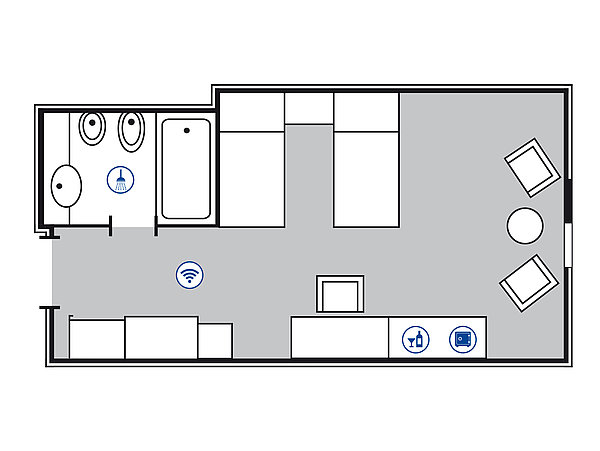 Plan de la chambre Comfort | Maritim Hotel Bonn