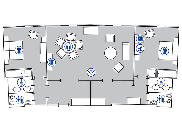 Plano de la habitación Suite Presidential | Maritim Airport Hotel Hannover
