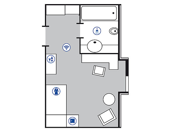Room floor plan Comfort room | Maritim Hotel Mannheim