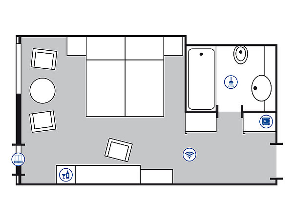 Room floor plan Classic room | Maritim Seehotel Timmendorfer Strand 