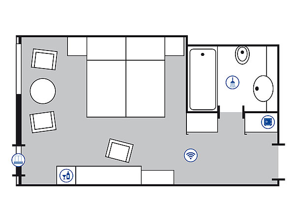 Plano de la habitación Classic | Maritim Seehotel Timmendorfer Strand