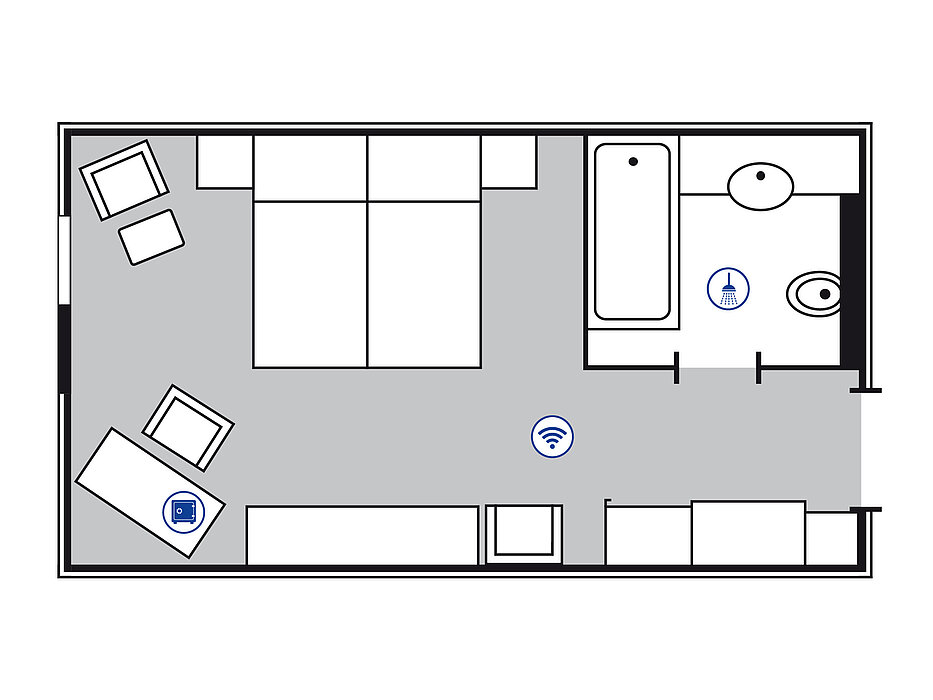 Plan de la chambre Classic | Maritim proArte Hotel Berlin