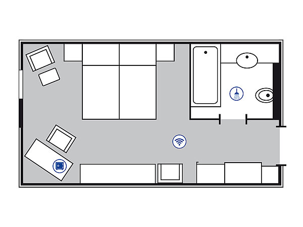 Plano de la habitación Classic | Maritim proArte Hotel Berlin