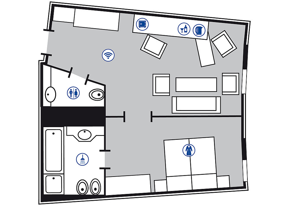 Planimetria della camera Suite Master | Maritim Hotel Frankfurt