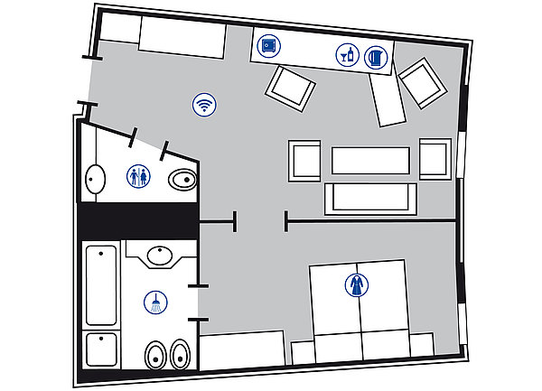 Planimetria della camera Suite Master | Maritim Hotel Frankfurt