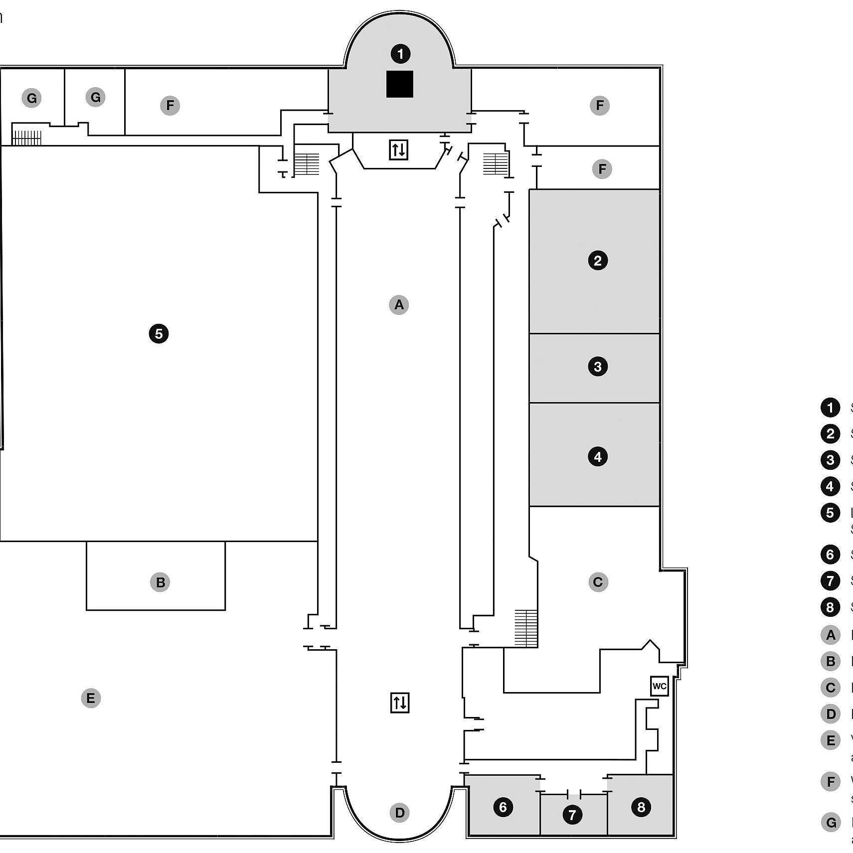Plano de construcción, 1er piso | Maritim Hotel Magdeburg