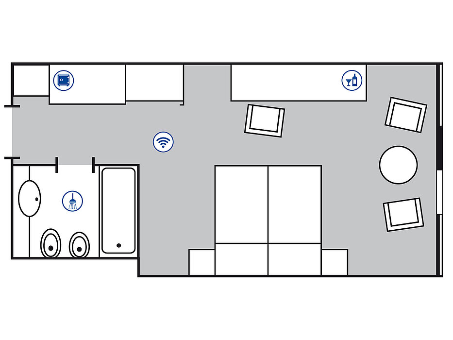 Planimetria della camera Classic | Maritim Airport Hotel Hannover