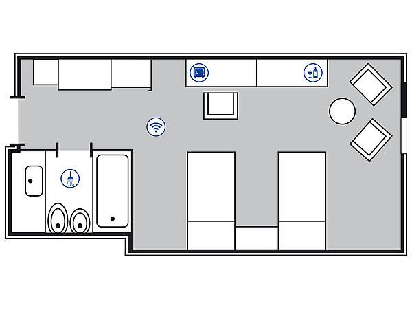 Plan de la chambre Classic | Maritim Hotel Königswinter