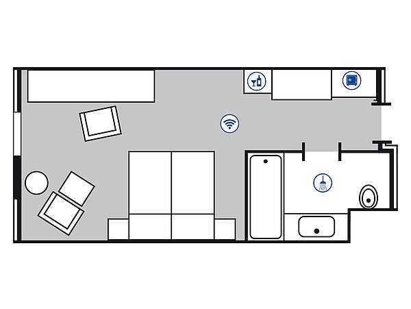 Plano de la habitación Classic | Maritim Hotel Düsseldorf