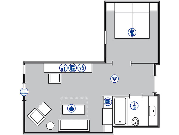 Room floor plan Studio | Maritim Hotel Darmstadt