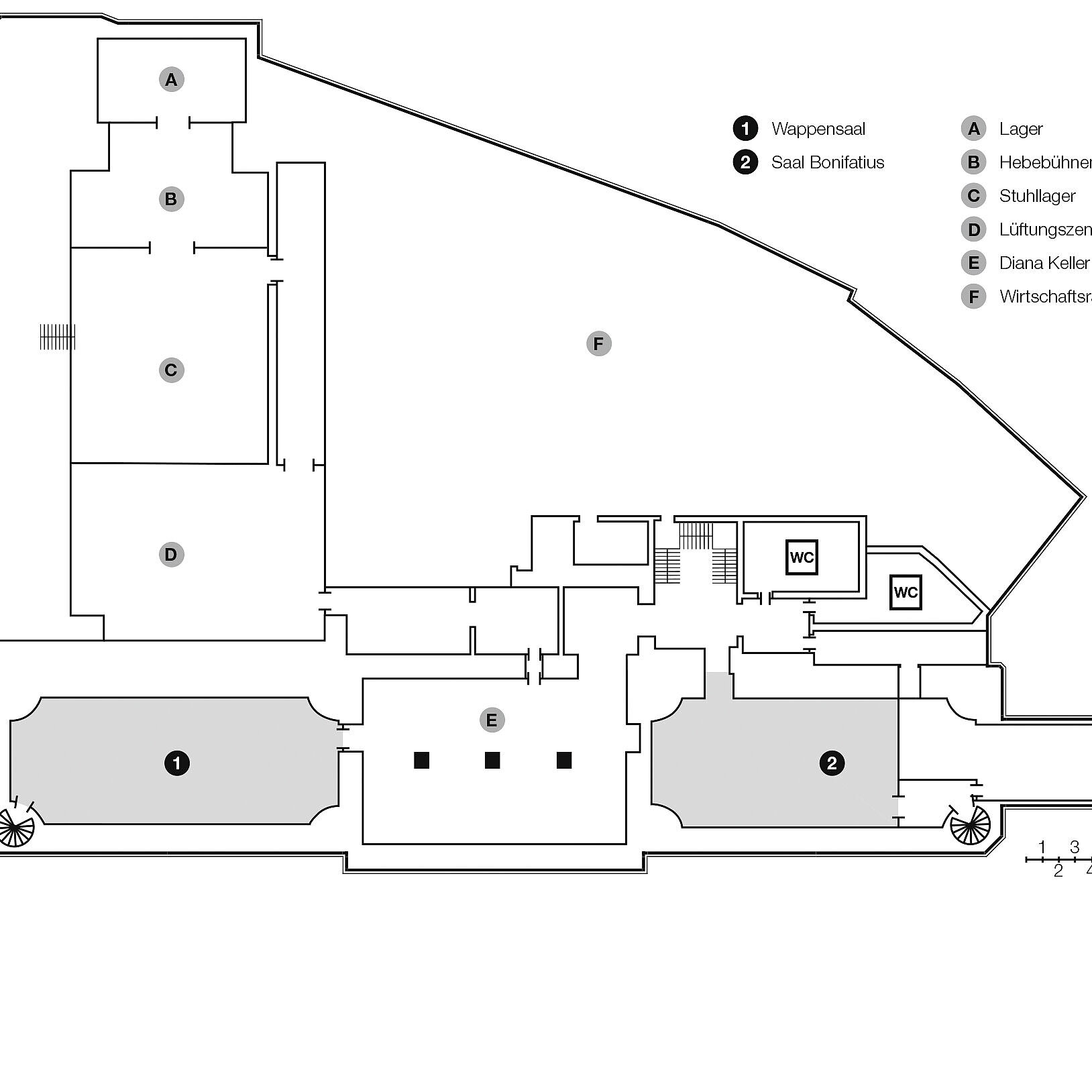 Plano de construcción, sótano | Maritim Hotel am Schlossgarten Fulda