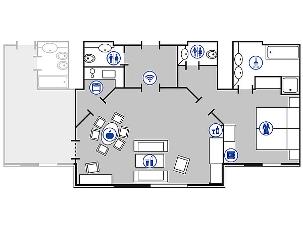 Plano de la habitación Suite Presidential | Maritim Hotel Bad Wildungen