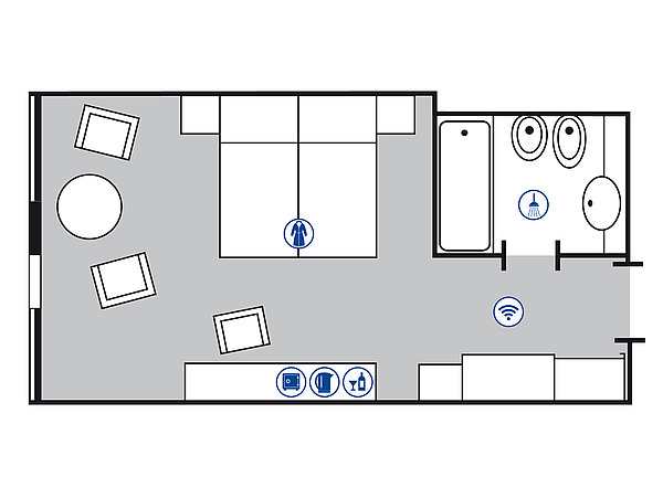 Plano de la habitación Superior | Maritim Hotel Magdeburg