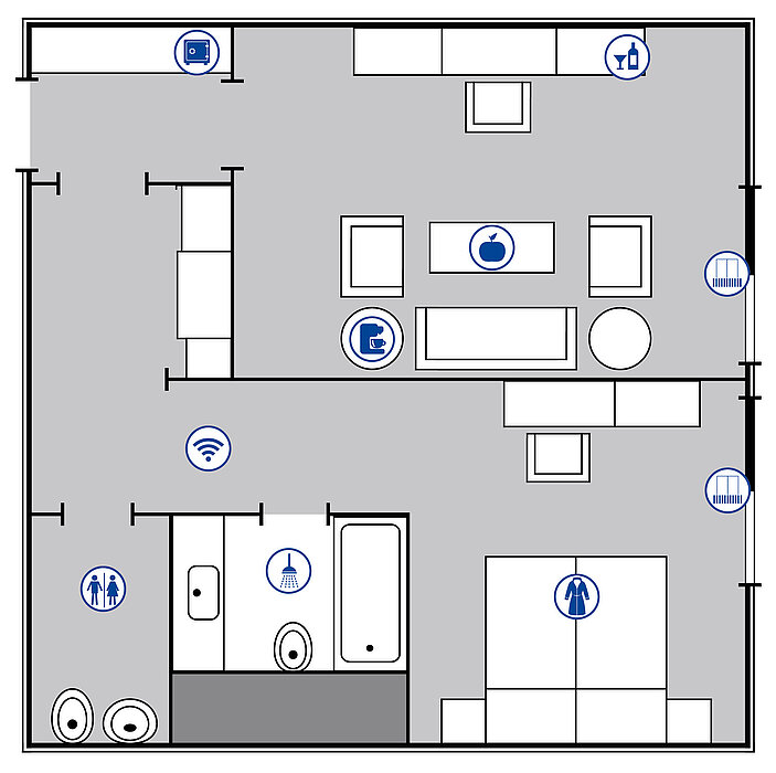 Room floor plan Large Suite | Maritim Hotel Darmstadt