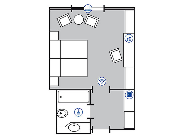 Plano de la habitación Superior | Maritim Hotel am Schlossgarten Fulda