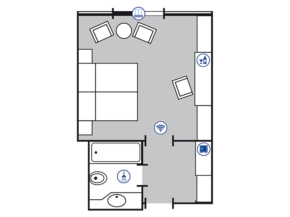 Plano de la habitación Superior | Maritim Hotel am Schlossgarten Fulda