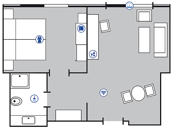 Plan de la salle Suite Junior | Maritim Hotel Köln