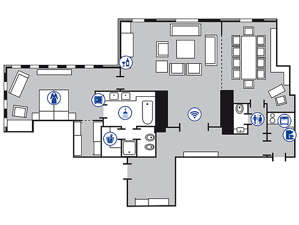 Plano de la habitación Suite Presidential | Maritim Hotel & Internationales Congress Center Dresden