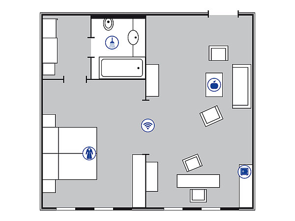 Room floor plan proArte Suite | Maritim proArte Hotel Berlin