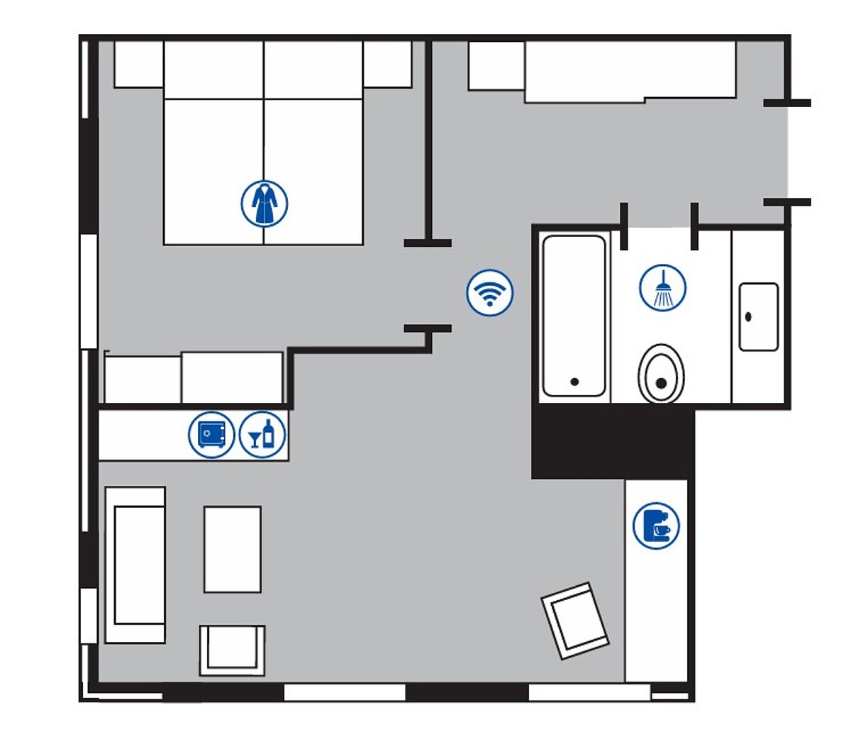 Room floor plan Senior suite in the Maritim Hotel Köln