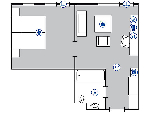 Zimmergrundriss Junior Suite | Maritim Hotel Bad Salzuflen