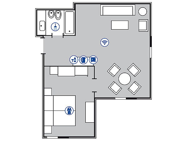 Plano de la habitación Suite Junior | Maritim Hotel Königswinter