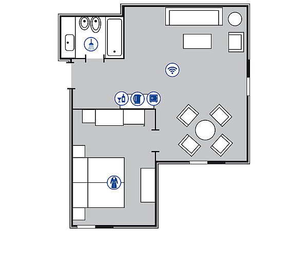 Zimmergrundriss Junior Suite | Maritim Hotel Königswinter