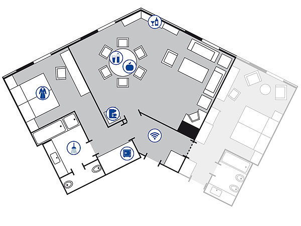 Room floor plan Luxury suite | Maritim Hotel Stuttgart