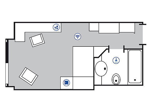 Plano de la habitación Classic | Maritim Hotel Mannheim
