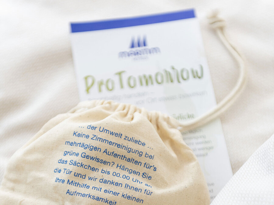 ProTomorrow Bolsa de tela con un aviso sobre la posibilidad de renunciar a la limpieza diaria de la habitación
