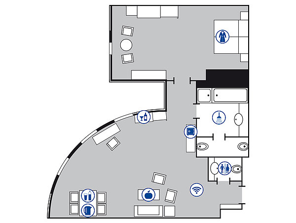 Plano de la habitación Suite Luxury | Maritim Hotel Magdeburg