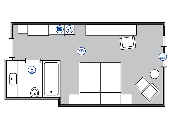 Plano de la habitación Comfort | Maritim Hotel Darmstadt