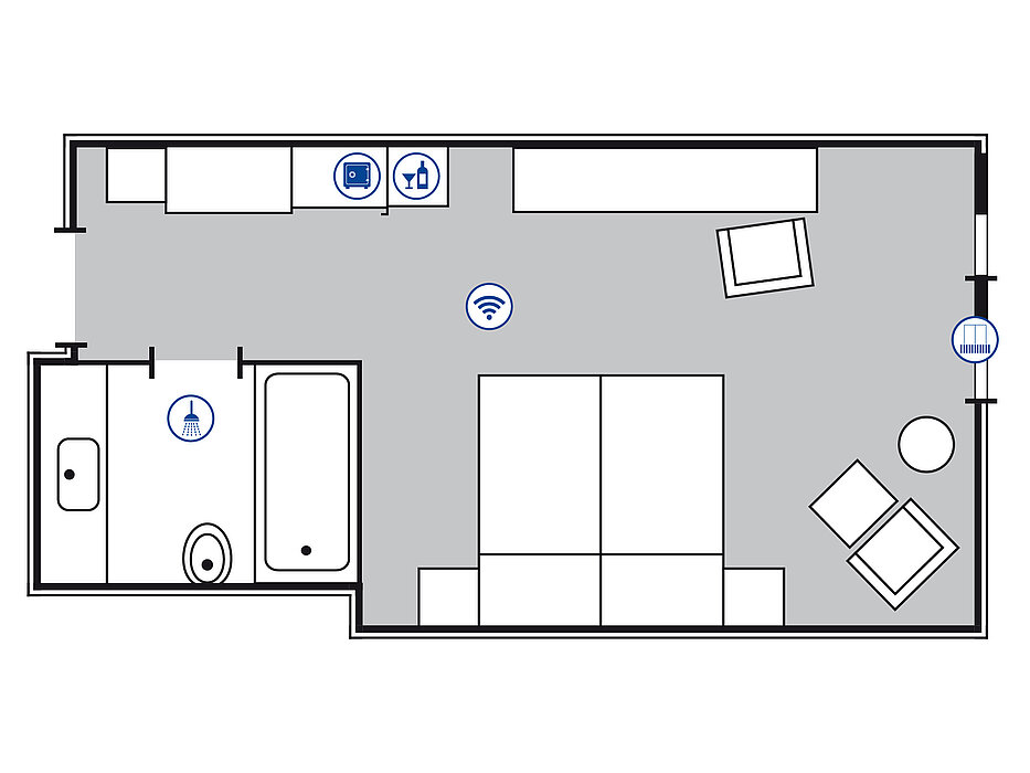 Room floor plan Comfort room | Maritim Hotel Darmstadt