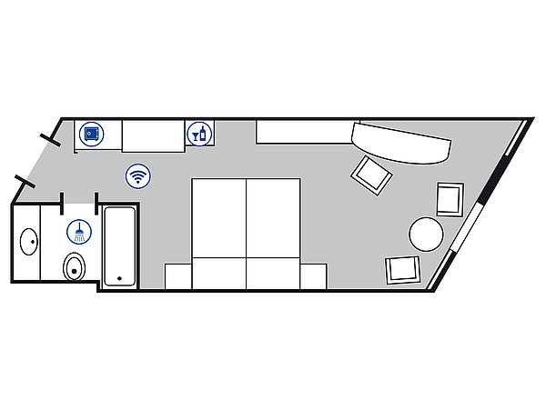 Planimetria della camera Comfort | Maritim Hotel Bad Homburg