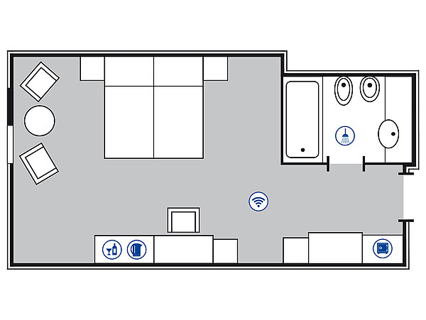Room floor plan Comfort room | Maritim Hotel Bremen