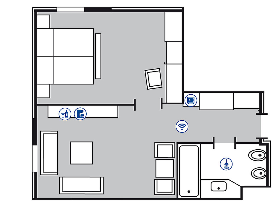 Plan de la salle Suite Junior | Maritim Hotel Düsseldorf