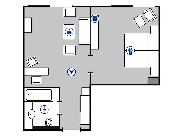 Zimmergrundriss Junior Suite | Maritim proArte Hotel Berlin