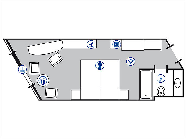 Zimmergrundriss Superior Zimmer	| Maritim Hotel Bad Homburg