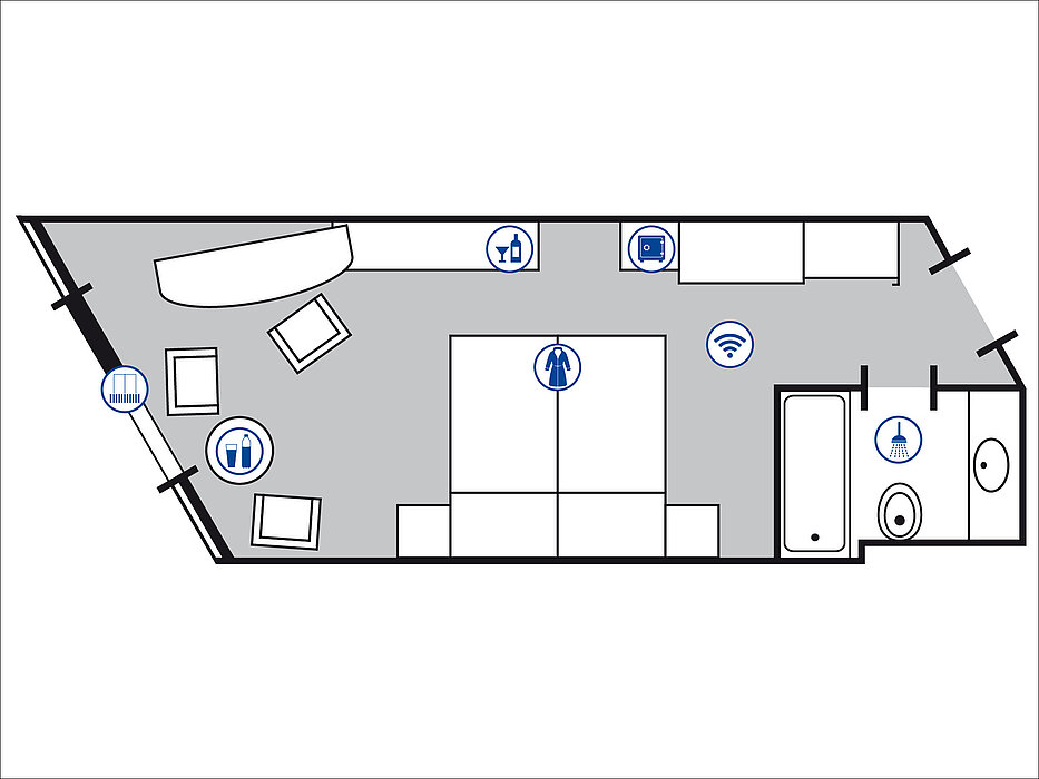 Plano de la habitación Superior | Maritim Hotel Bad Homburg