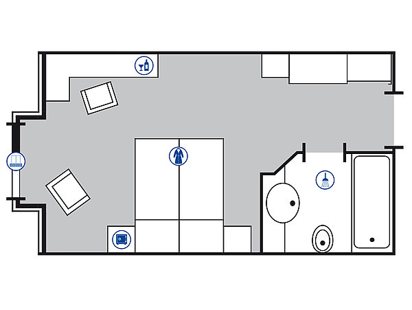 Plano de la habitación Superior | Maritim Hotel Mannheim 