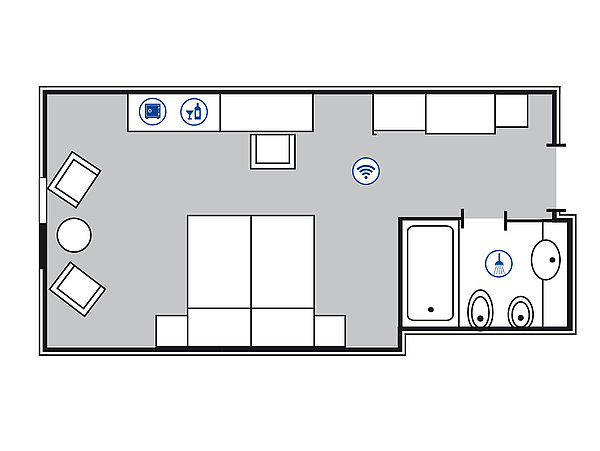 Room floor plan Superior room | Maritim Hotel Bonn