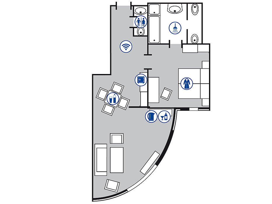 Planimetria della camera Suite Master | Maritim Airport Hotel Hannover