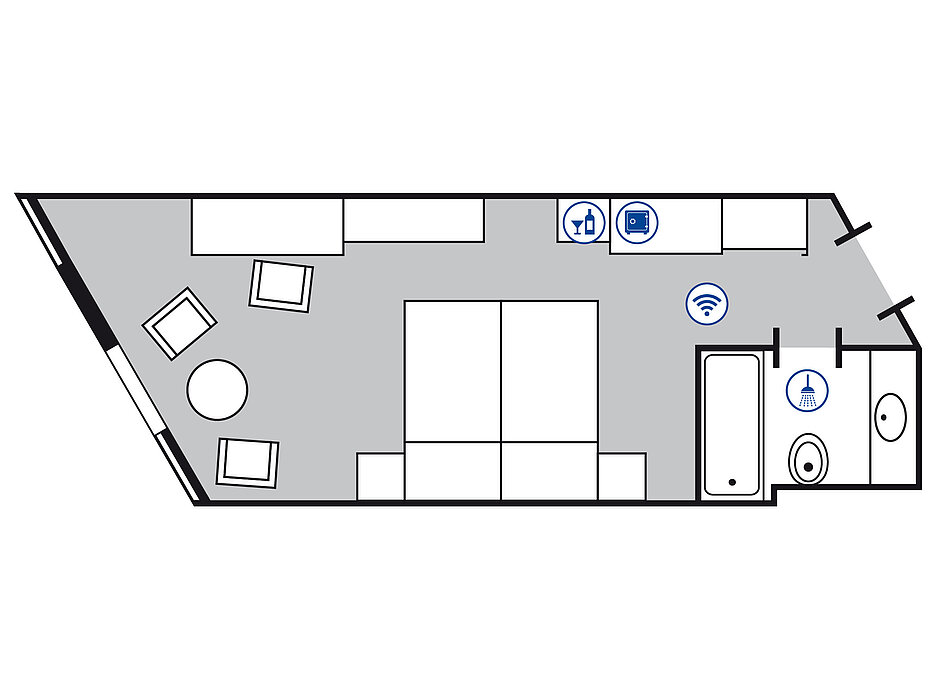 Plano de la habitación Classic | Maritim Hotel Bad Homburg