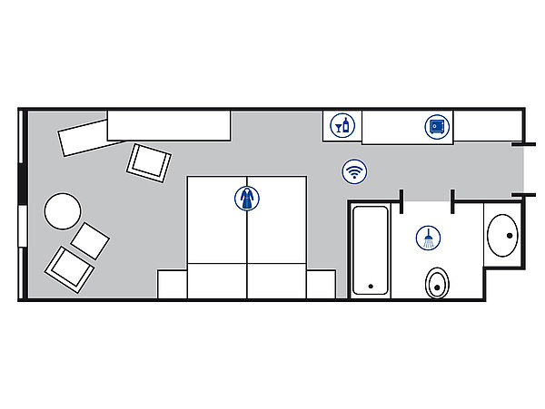 Zimmergrundriss Superior Zimmer	| Maritim Hotel München