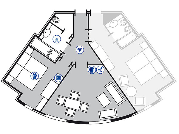 Planimetria della camera Suite | Maritim Hotel Bremen